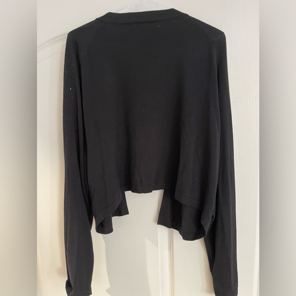 Black glittering festive shrug cardigan sweater sz 2X in excellent condition - Picture 7 of 9